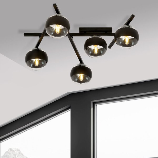 Emibig Smart Stripe lampă de tavan 5x10 W negru-transparent 1105/5