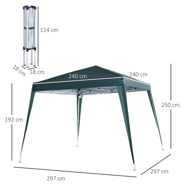 Foisor Pliabil de Gradina Outsunny, in Oțel și poliester, Verde 3x3m | Aosom RO