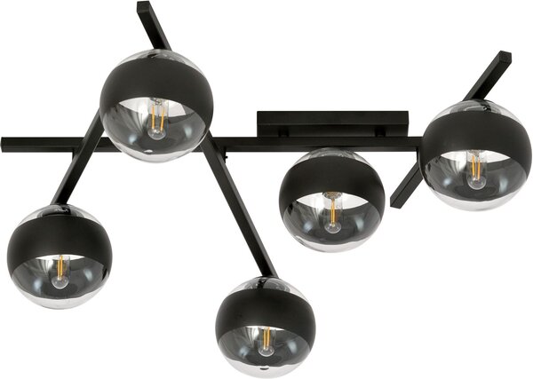 Emibig Smart Stripe lampă de tavan 5x10 W negru-transparent 1105/5