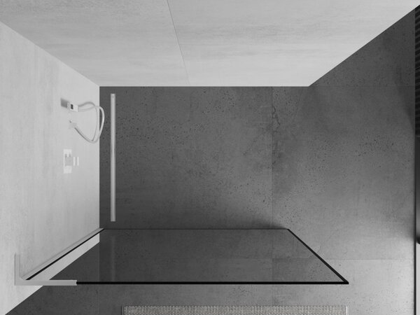 Mexen Kioto L, paravan de dus walk-in 70 x 200 cm, sticla transparenta 8 mm model negru, profil alb, 800-070-103-20-70