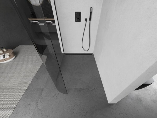 Mexen Kioto L, paravan de dus walk-in 120 x 200 cm, sticla transparenta 8 mm, profil negru, 800-120-103-70-06