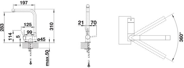 Blanco Laressa-F baterie bucătărie pe picior crom 521545