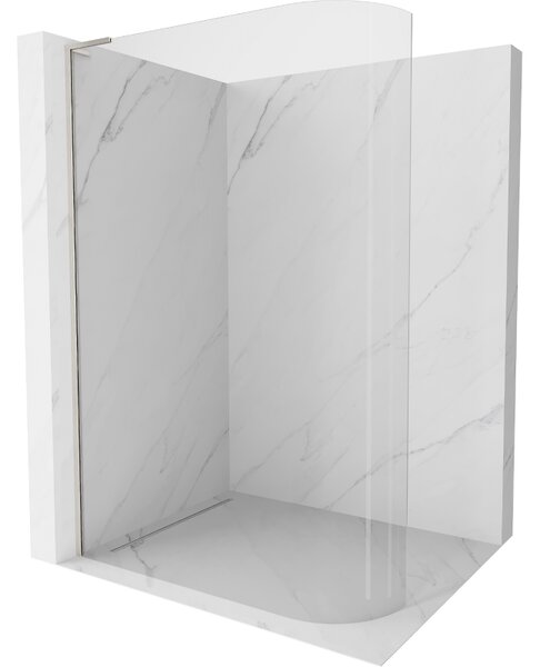 Mexen Kioto L, paravan de duș walk-in 120 x 200 cm, sticlă transparentă de 8 mm, profil din oțel periat, 800-120-103-97-06