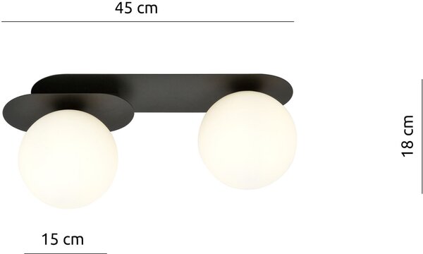 Emibig Plaza lampă de tavan 2x10 W negru-opal 1118/2