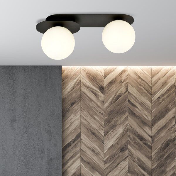 Emibig Plaza lampă de tavan 2x10 W negru-opal 1118/2