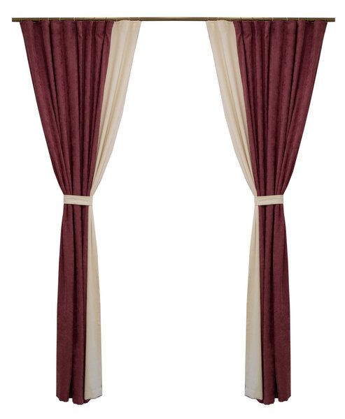 Set draperii Velaria milas roz cu ivoire, 2x130x250
