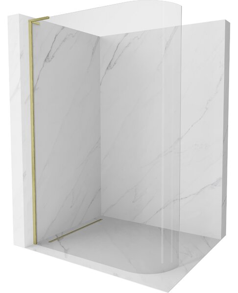 Mexen Kioto L, paravan de dus walk-in 120 x 200 cm, sticla transparenta 8 mm, profil auriu mat, 800-120-103-55-06