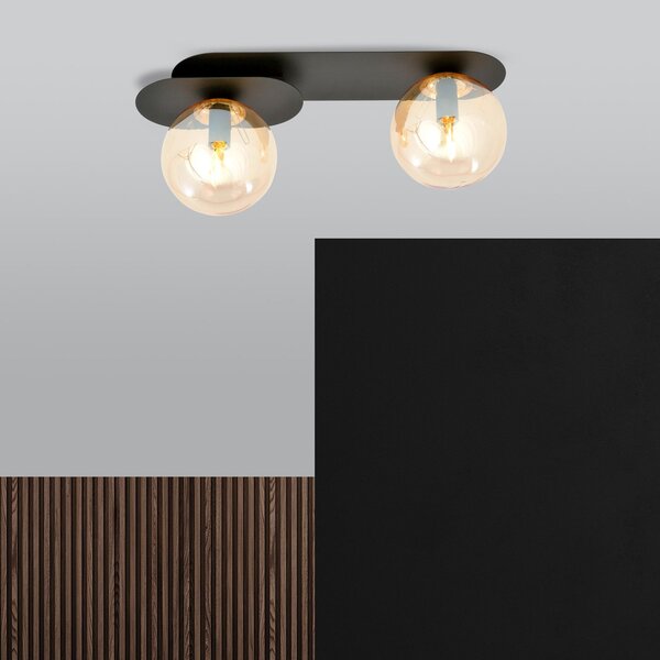 Emibig Plaza lampă de tavan 2x10 W negru-chihlimbar 1120/2