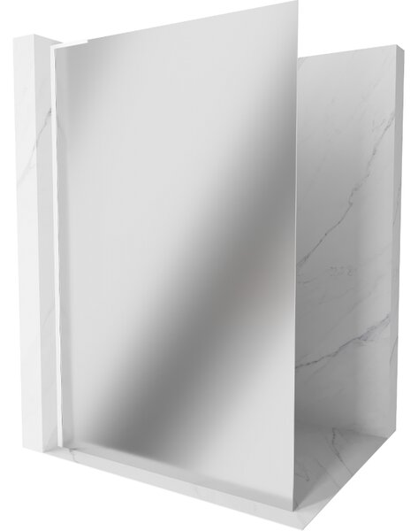Mexen Kioto L, paravan de dus walk-in 70 x 200 cm, sticla model oglinda 8 mm, profil alb, 800-070-103-20-50