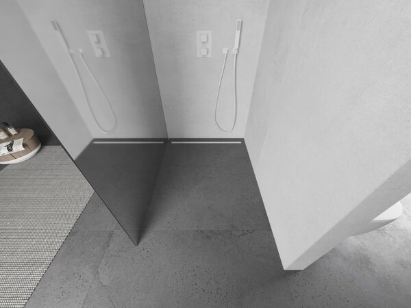 Mexen Kioto L, paravan de dus walk-in 70 x 200 cm, sticla model oglinda 8 mm, profil alb, 800-070-103-20-50