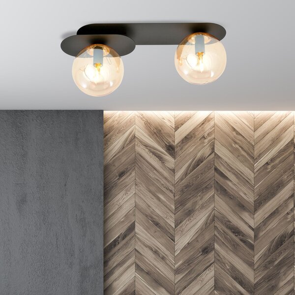 Emibig Plaza lampă de tavan 2x10 W negru-chihlimbar 1120/2