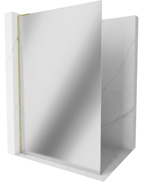 Mexen Kioto L, Masa de dus Walk-In 70 x 200 cm, sticla model oglinda 8 mm, profil auriu lucios, 800-070-103-50-50