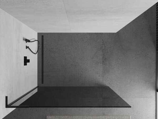 Mexen Kioto L, paravan de dus walk-in 70 x 200 cm, sticla gri 8 mm, profil negru, 800-070-103-70-40
