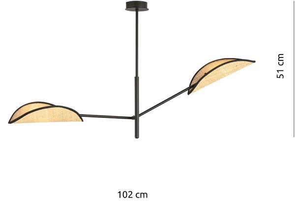 Emibig Vene lampă de tavan 2x10 W negru-bej 1160/2