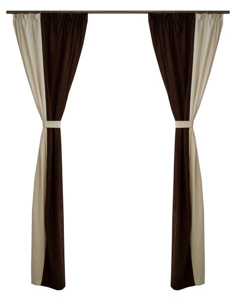 Set draperii Velaria milas wenge cu ivoire, 2x100x250 cm