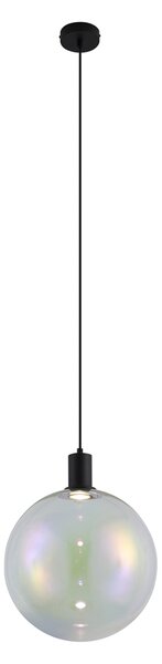 Lampă suspendată de design neagră cu sticlă curcubeu 35cm - Mallon