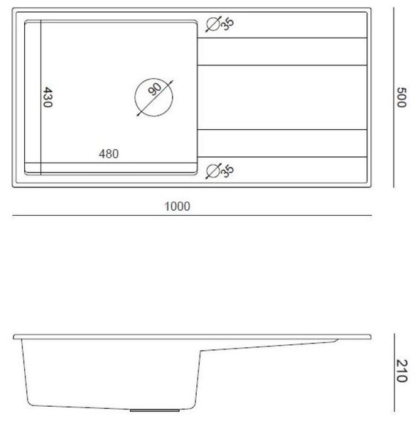 Quadron Evan chiuveta graniteq 100x50 cm bej HCQE10050U2_PVDC1_P2O