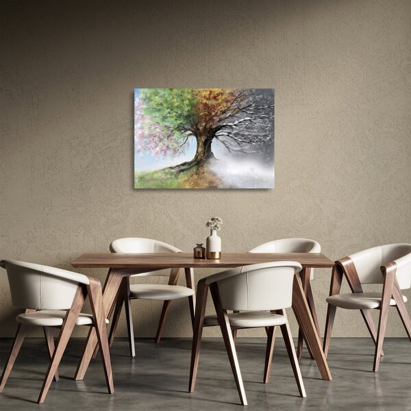 Tablou pe sticlă - Arborele celor patru anotimpuri (70x50 cm)