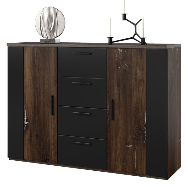 Comodă Signat Typ 26 (Negru + Stejar flagstaff + argintiu). Promo -17%. 1107659