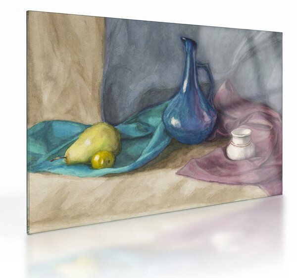 Tablou pe sticlă - Natură moartă pictată (70x50 cm)