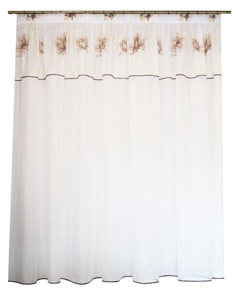 Perdea Velaria flori pictate maro, 290x165 cm