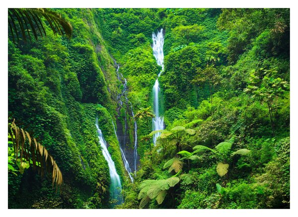 Tablou pe sticlă - Cascada Madakaripura, Java de Est, Indonezia (70x50 cm)