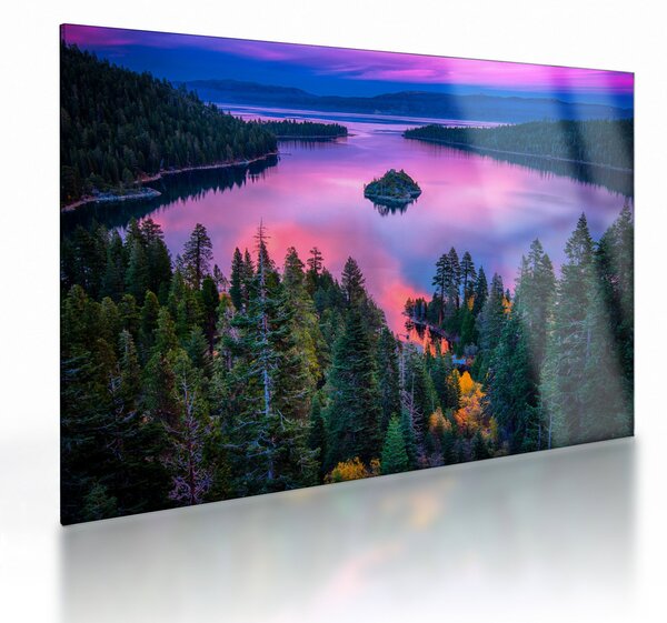 Tablou pe sticlă - Lacul Tahoe, Sierra Nevada, California, SUA (70x50 cm)