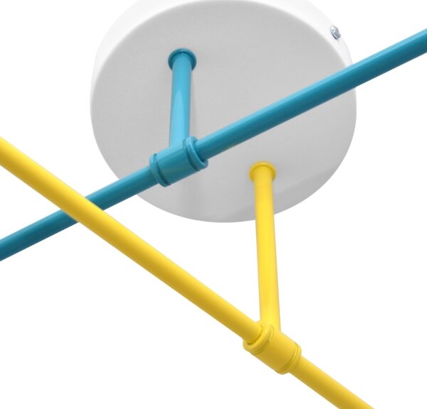 Lustră aplicată CAMBRIDGE 4xE27/60W/230V albastră/galbenă