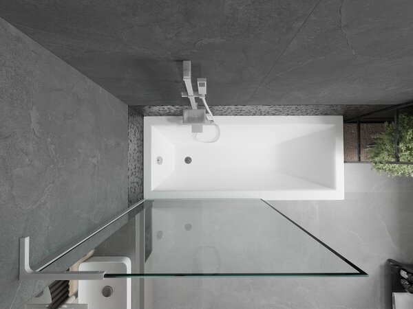 Mexen Next L, paravan de baie cu 1 aripă 100 x 150 cm, model sticlă transparentă de 6 mm negru, profil alb, 895-100-000-03-70-20