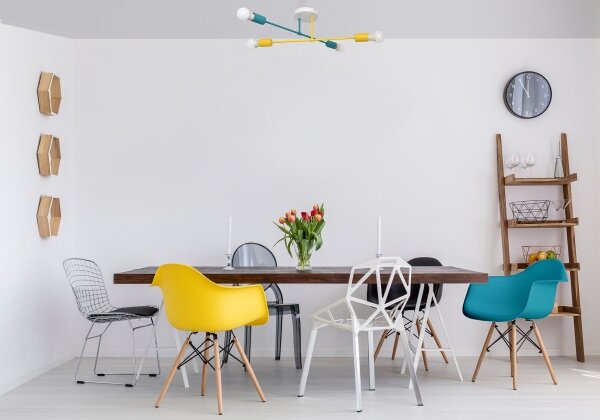 Lustră aplicată CAMBRIDGE 4xE27/60W/230V albastră/galbenă