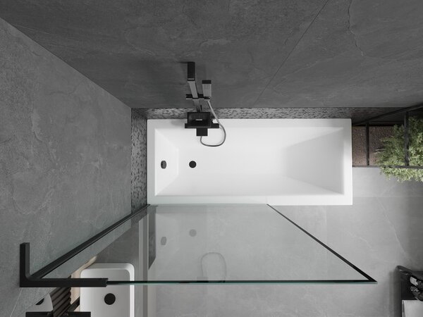 Mexen Next L, paravan de baie cu 1 aripă 100 x 150 cm, model sticlă transparentă de 6 mm negru, profil negru, 895-100-000-03-70-70