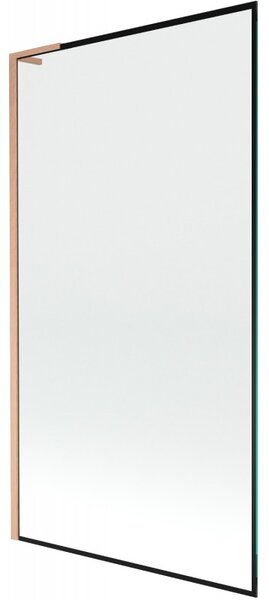Mexen Next L, paravan de baie cu 1 aripă 100 x 150 cm, model sticlă transparentă-negru de 6 mm, profil cupru, 895-100-000-03-70-65