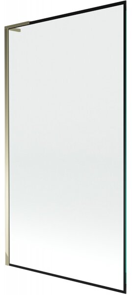 Mexen Next L, paravan de baie cu 1 aripă 100 x 150 cm, model sticlă transparentă-negru de 6 mm, profil auriu strălucitor, 895-100-000-03-70-50