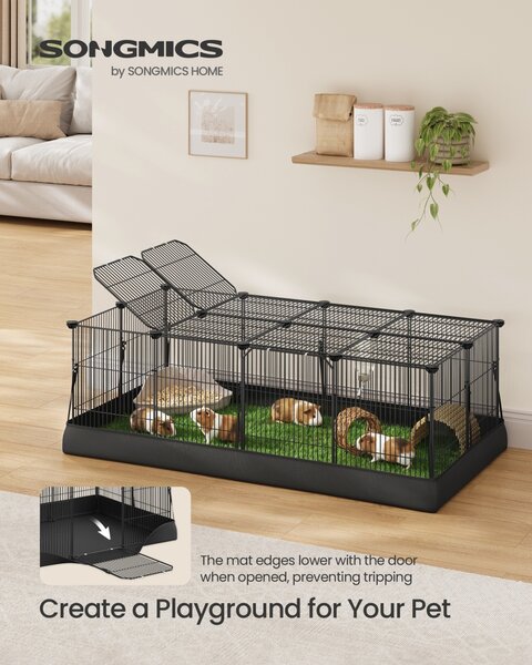 Tarc pentru animale mici Damion, Negru, 123x63x41.5 cm