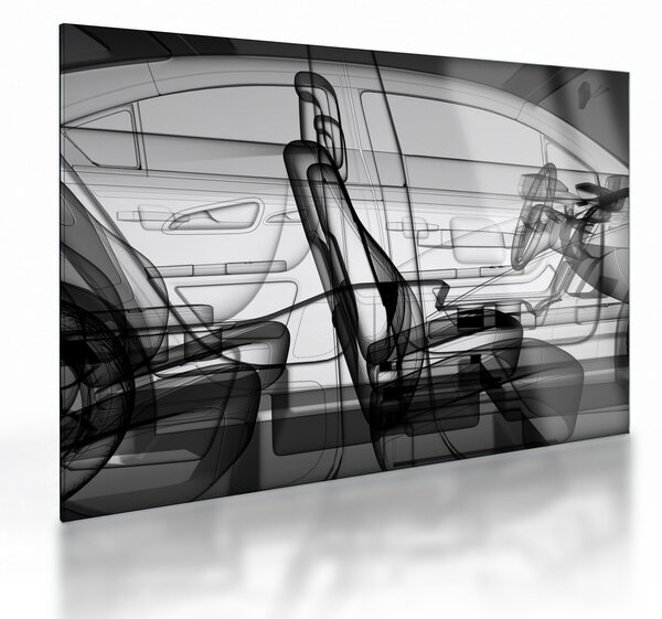 Tablou pe sticlă - 3D model mașina (70x50 cm)