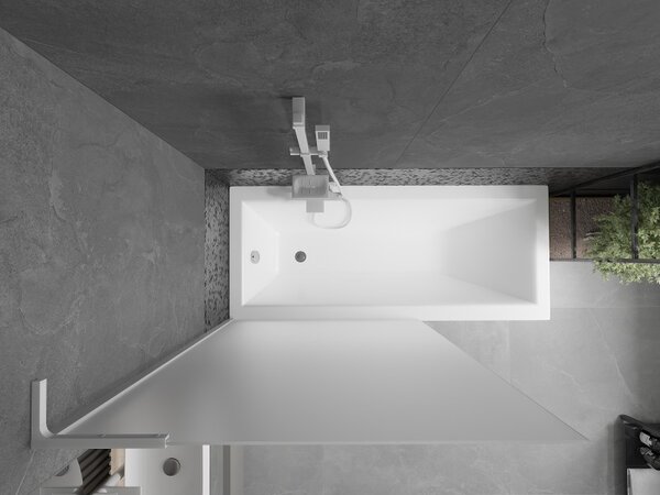 Mexen Next L, paravan de baie cu 1 aripă 100 x 150 cm, sticlă mată 6 mm, profil alb, 895-100-000-03-30-20