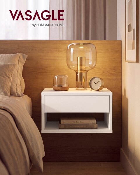 Set 2 piese Noptiere Kailyn, Alb, 40x35x23 cm