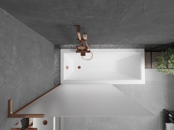Mexen Next L, paravan de baie cu 1 aripă 100 x 150 cm, sticlă mată 6 mm, profil auriu roz, 895-100-000-03-30-60