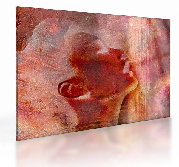 Tablou pe sticlă - Profilul feței feminine (70x50 cm)