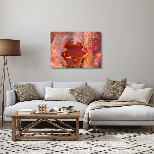 Tablou pe sticlă - Profilul feței feminine (70x50 cm)