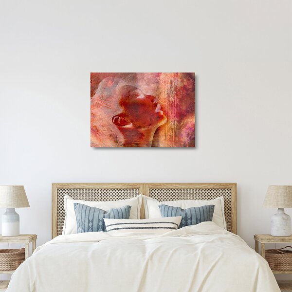 Tablou pe sticlă - Profilul feței feminine (70x50 cm)