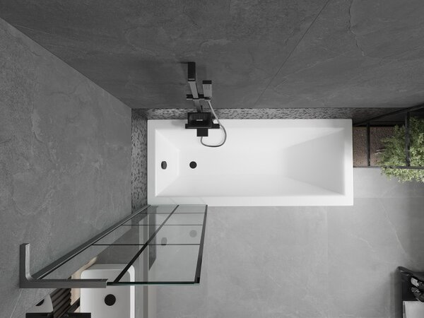 Mexen Next L, paravan de baie cu 1 aripă 50 x 150 cm, model sticlă transparentă-negru de 6 mm, profil grafit, 895-050-000-03-77-66