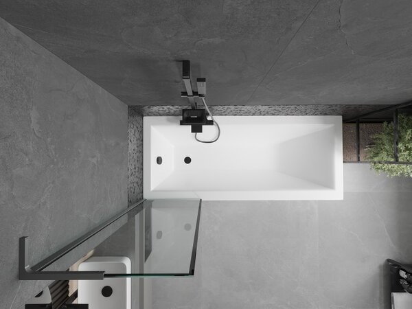 Mexen Next L, paravan de baie cu 1 aripă 50 x 150 cm, model sticlă transparentă-negru de 6 mm, profil grafit, 895-050-000-03-70-95
