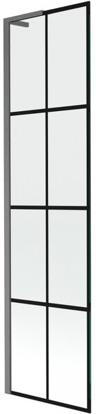 Mexen Next L, paravan de baie cu 1 aripă 50 x 150 cm, model sticlă transparentă-negru de 6 mm, profil grafit, 895-050-000-03-77-66