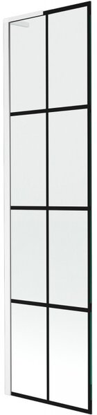 Mexen Next L, paravan de baie cu 1 aripă 50 x 150 cm, model sticlă transparentă-negru de 6 mm, profil alb, 895-050-000-03-77-20
