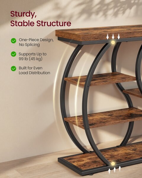 Consola Dacey, Maro rustic, 100x30x81.5 cm