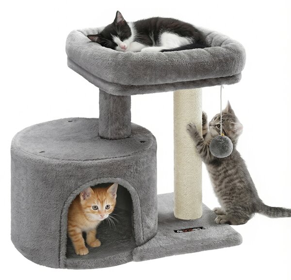 Ansamblu de joaca pentru pisici Clawfy, Gri, 48x32x47 cm