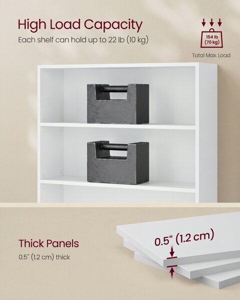 Biblioteca Custos, Alb, 80x24x160.7 cm