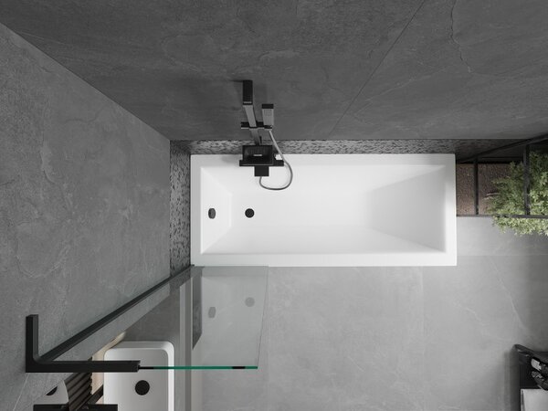 Mexen Next L, paravan de baie cu 1 aripă 50 x 150 cm, sticlă transparentă de 6 mm, profil negru, 895-050-000-03-00-70