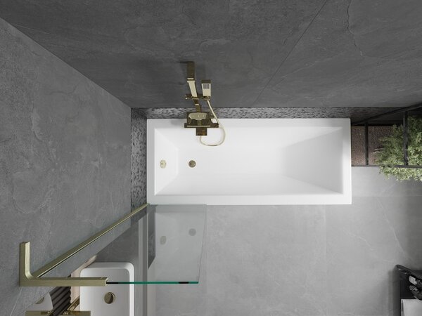 Mexen Next L, paravan de baie cu 1 aripă 50 x 150 cm, sticlă transparentă de 6 mm, profil auriu mat, 895-050-000-03-00-55